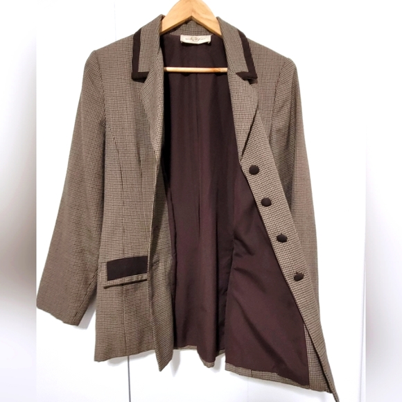 Vintage Houndstooth Tailored Blazer - Picture 2 of 6